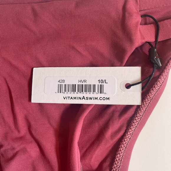Vitamin A Neutra Hipster Bikini Bottoms Heather Red Size 10/L NWT - Picture 2 of 5